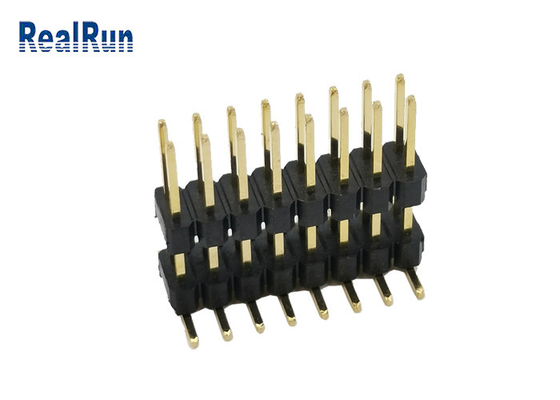Baixo Pin Header Connector atual 2.54mm tipo vertical ouro SMD 3A da fileira dupla de 16 posições