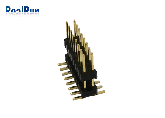 Baixo Pin Header Connector atual 2.54mm tipo vertical ouro SMD 3A da fileira dupla de 16 posições