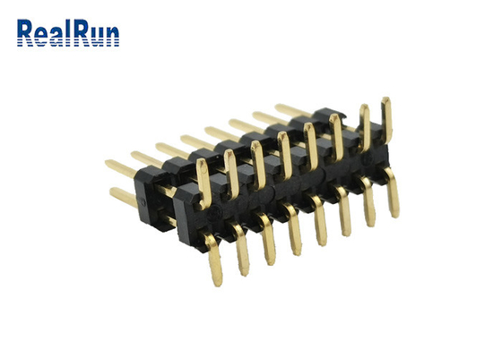 Baixo Pin Header Connector atual 2.54mm tipo vertical ouro SMD 3A da fileira dupla de 16 posições