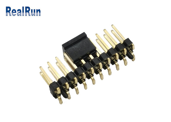 Preto 2,54 quadrado Pin Male Plug da fileira SMD do conector PA6T 2 do encabeçamento do milímetro