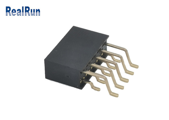 conector fêmea do ouro de SMT do ângulo direito da fileira PA6T 2x5P do soquete 2 do encabeçamento de 2.54mm