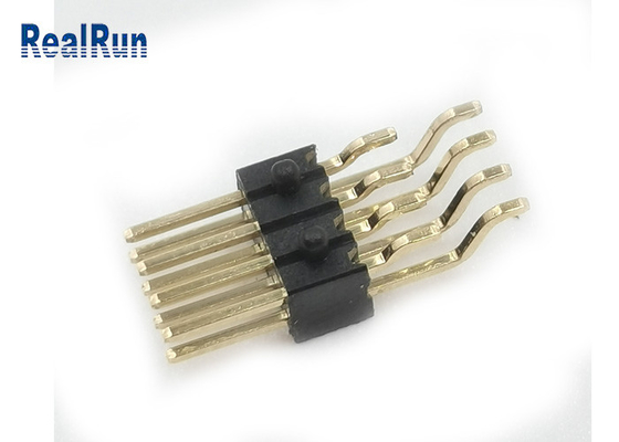 Conector de bronze direito do ouro de SMT Pin Header 2x4P do ângulo com passo masculino da placa 1,27 do PWB do cargo