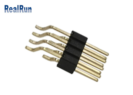 Conector de bronze direito do ouro de SMT Pin Header 2x4P do ângulo com passo masculino da placa 1,27 do PWB do cargo