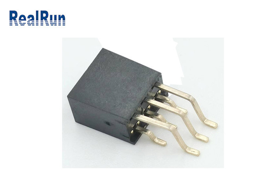O ouro de bronze carimbado de Pin Female Socket Header SMT do total 6 do terminal 2x3p chapeou PA6T
