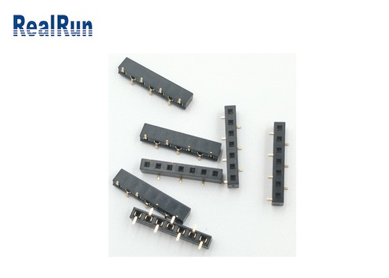 conector do encabeçamento de Pin Surface Mounting SMD do chapeamento de ouro 7 do conector do PWB da fileira de 2.54mm único