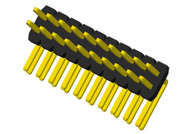 Fileira dobro 1,27 do Pin do encabeçamento do conector milímetros de tipo 20 encabeçamento 2x10 do ângulo direito do Pin