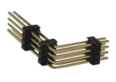 Conector 1.27mm do encabeçamento do Pin do preto 8 plástico do tipo três do ângulo direito de duas fileiras