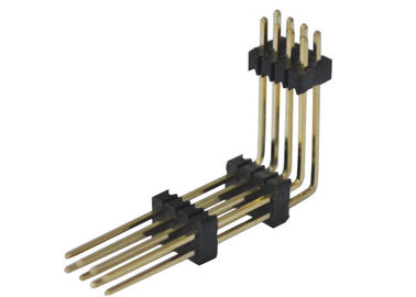 Conector 1.27mm do encabeçamento do Pin do preto 8 plástico do tipo três do ângulo direito de duas fileiras
