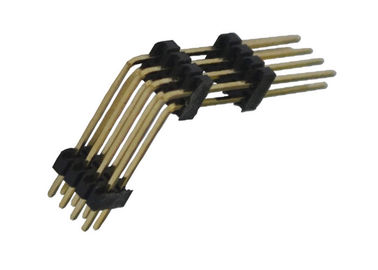 Conector 1.27mm do encabeçamento do Pin do preto 8 plástico do tipo três do ângulo direito de duas fileiras