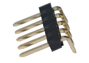 5 encabeçamento do PWB do ângulo direito do preto da fileira do conector 2.54mm do encabeçamento do Pin único
