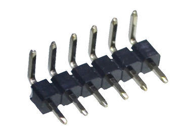 5 encabeçamento do PWB do ângulo direito do preto da fileira do conector 2.54mm do encabeçamento do Pin único