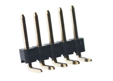 5 encabeçamento do PWB do ângulo direito do preto da fileira do conector 2.54mm do encabeçamento do Pin único