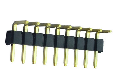 5 encabeçamento do PWB do ângulo direito do preto da fileira do conector 2.54mm do encabeçamento do Pin único