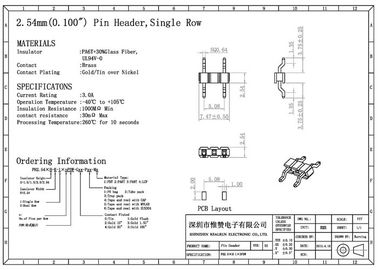 GV à prova de fogo horizontal 3A DC500V de PA6T Pin Header Connector Double 3P
