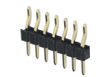 Tipo horizontal do único conector quadrado do passo do preto 2,54 do encabeçamento do Pin da fileira 7