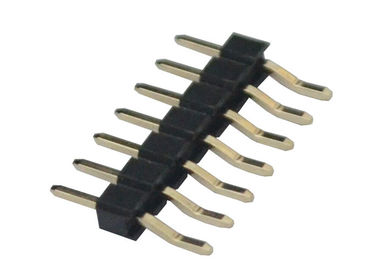 Tipo horizontal do único conector quadrado do passo do preto 2,54 do encabeçamento do Pin da fileira 7