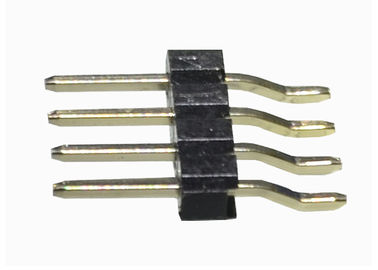 Tipo horizontal do único conector quadrado do passo do preto 2,54 do encabeçamento do Pin da fileira 7
