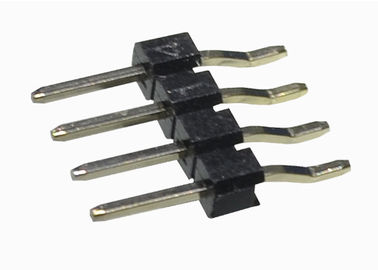 Tipo horizontal do único conector quadrado do passo do preto 2,54 do encabeçamento do Pin da fileira 7