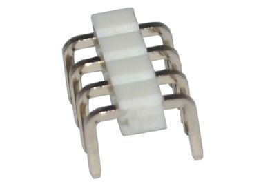 Tipo do grau U da fileira 90 do passo 2.54mm do conector do encabeçamento do Pin do branco 4 único