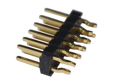 Passo de bronze 12P ISO9001 de Pin Header Connector 2.54mm do MERGULHO de 500VAC PA6T