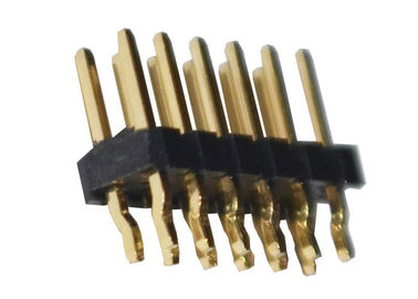 Passo de bronze 12P ISO9001 de Pin Header Connector 2.54mm do MERGULHO de 500VAC PA6T