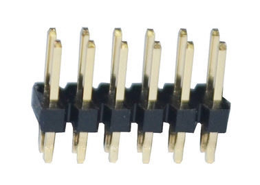 Passo de bronze 12P ISO9001 de Pin Header Connector 2.54mm do MERGULHO de 500VAC PA6T