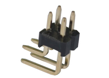 Conector duplo do encabeçamento do Pin da fileira do ângulo direito resistência de isolação de 2.54mm x de 2.5mm