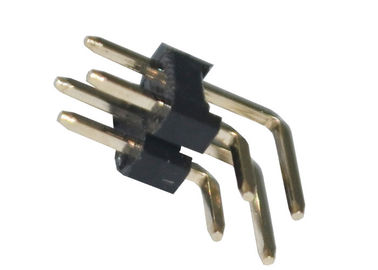 Conector duplo do encabeçamento do Pin da fileira do ângulo direito resistência de isolação de 2.54mm x de 2.5mm