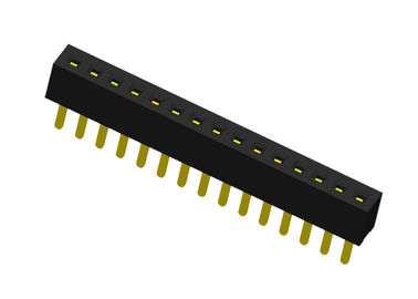 Tipo 15 do conector fêmea do encabeçamento do Pin única fileira em linha reta 1.0mm x 2.1mm de SMT