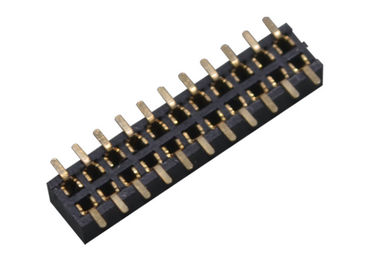 Dois tipo fêmea cor de SMT do passo do conector 1.27mm do encabeçamento do Pin da fileira 22 do preto