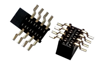 Conector fêmea do encabeçamento de 8 Pin tipo preto de SMT da fileira de 1.27mm x de 3.4mm único