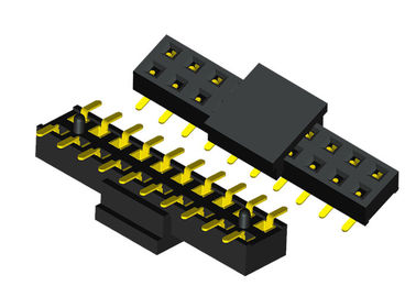 20 passo fêmea preto da fileira 2.0mm do dobro do conector do encabeçamento do Pin com TAMPÃO