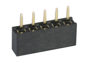 fileira fêmea 5 do conector do encabeçamento do passo de 2mm tipo reto preto do Pin da única