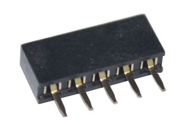 fileira fêmea 5 do conector do encabeçamento do passo de 2mm tipo reto preto do Pin da única