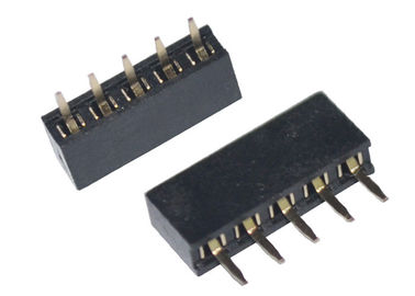 fileira fêmea 5 do conector do encabeçamento do passo de 2mm tipo reto preto do Pin da única
