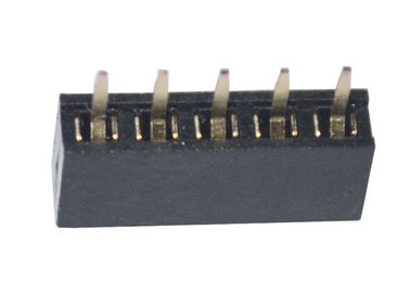 fileira fêmea 5 do conector do encabeçamento do passo de 2mm tipo reto preto do Pin da única