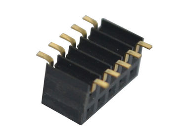 Encabeçamento da fêmea do Pin da fileira 5 do passo de superfície do preto 2.0mm do encabeçamento do Pin da montagem único