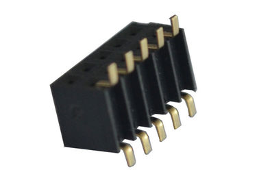 Encabeçamento da fêmea do Pin da fileira 5 do passo de superfície do preto 2.0mm do encabeçamento do Pin da montagem único