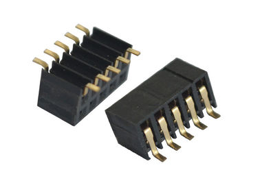 Encabeçamento da fêmea do Pin da fileira 5 do passo de superfície do preto 2.0mm do encabeçamento do Pin da montagem único