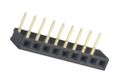 Do conector fêmea do encabeçamento de SMT de 90 graus preto 2.0mm da fileira único através do furo