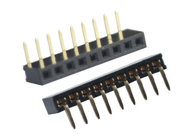 Do conector fêmea do encabeçamento de SMT de 90 graus preto 2.0mm da fileira único através do furo