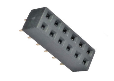 Conector fêmea 2.54mm do encabeçamento da fileira dobro 180 flash do ouro do grau PA9T