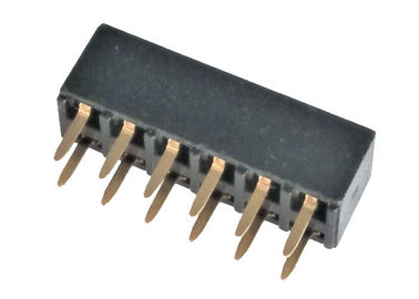 Conector fêmea 2.54mm do encabeçamento da fileira dobro 180 flash do ouro do grau PA9T
