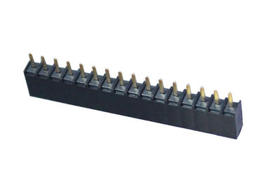 16 fileira redonda do passo do encabeçamento 2.54mm do Pin da fêmea do Pin tipo reto preto da única