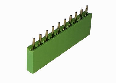 Verde dobro reto do conector do encabeçamento da fileira 2,54 Pin fêmea do encabeçamento 10 do milímetro
