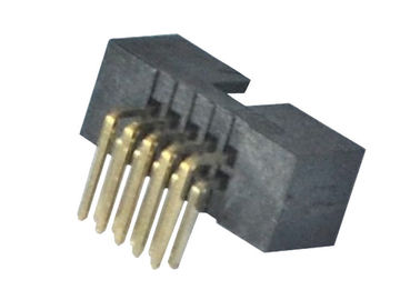 Um tipo flash do ângulo direito do conector do encabeçamento da caixa da fileira do ouro da placa do PWB
