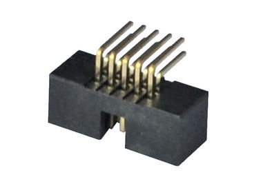 Um tipo flash do ângulo direito do conector do encabeçamento da caixa da fileira do ouro da placa do PWB