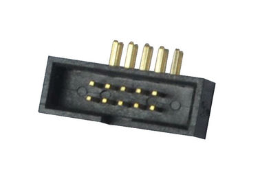 Um tipo flash do ângulo direito do conector do encabeçamento da caixa da fileira do ouro da placa do PWB
