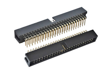 Encabeçamento em forma de caixa do Pin do passo 50 do grau 2.54mm do conector 90 do PWB do ângulo direito