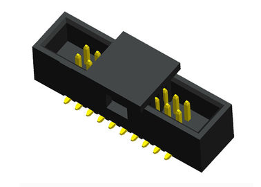 Tipo chapeamento do TAMPÃO de SMT de contato do flash do ouro do passo do conector 1.27mm do encabeçamento da caixa